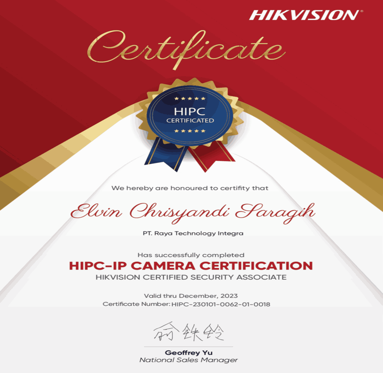 Hikvision IP Camera certification